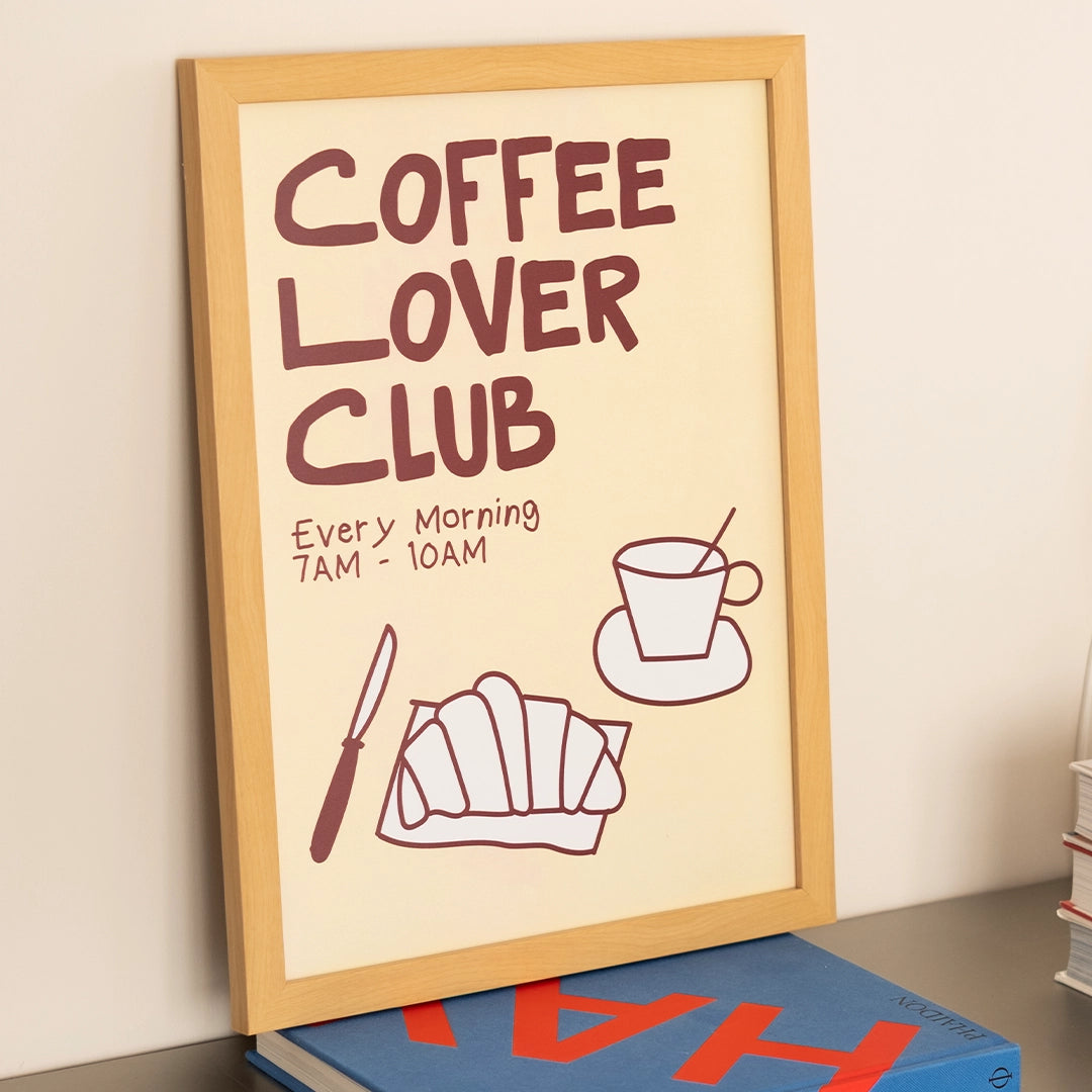 Çerçeveli Coffee Lover Poster - Sarı