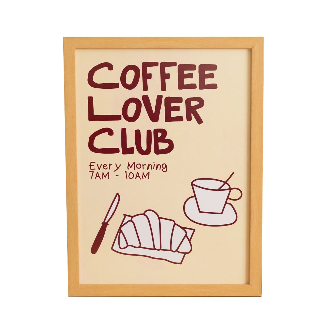 Çerçeveli Coffee Lover Poster - Sarı