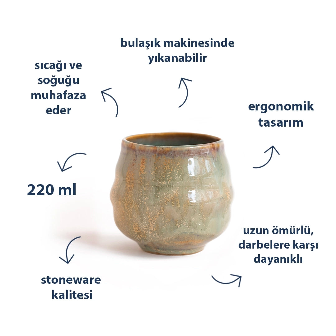 Stoneware Bardak I - Müdavim Yeşil