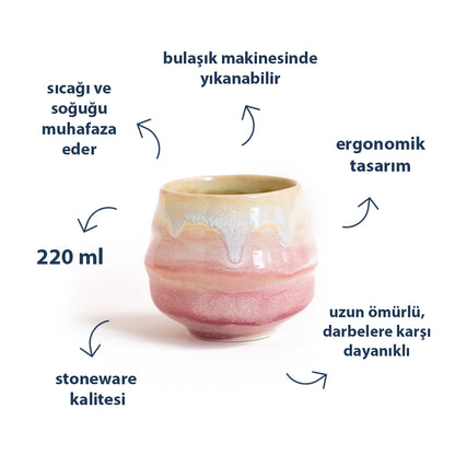 Stoneware Bardak I - Müdavim Pembe