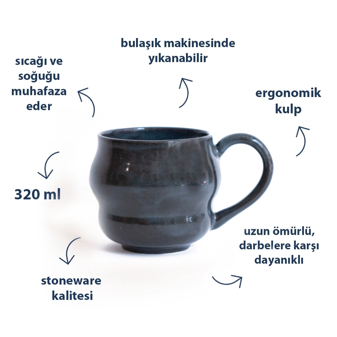 Stoneware Büyük Kupa - Sakin Gece