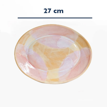 Stoneware Büyük Oval Tabak - Müdavim Pembe