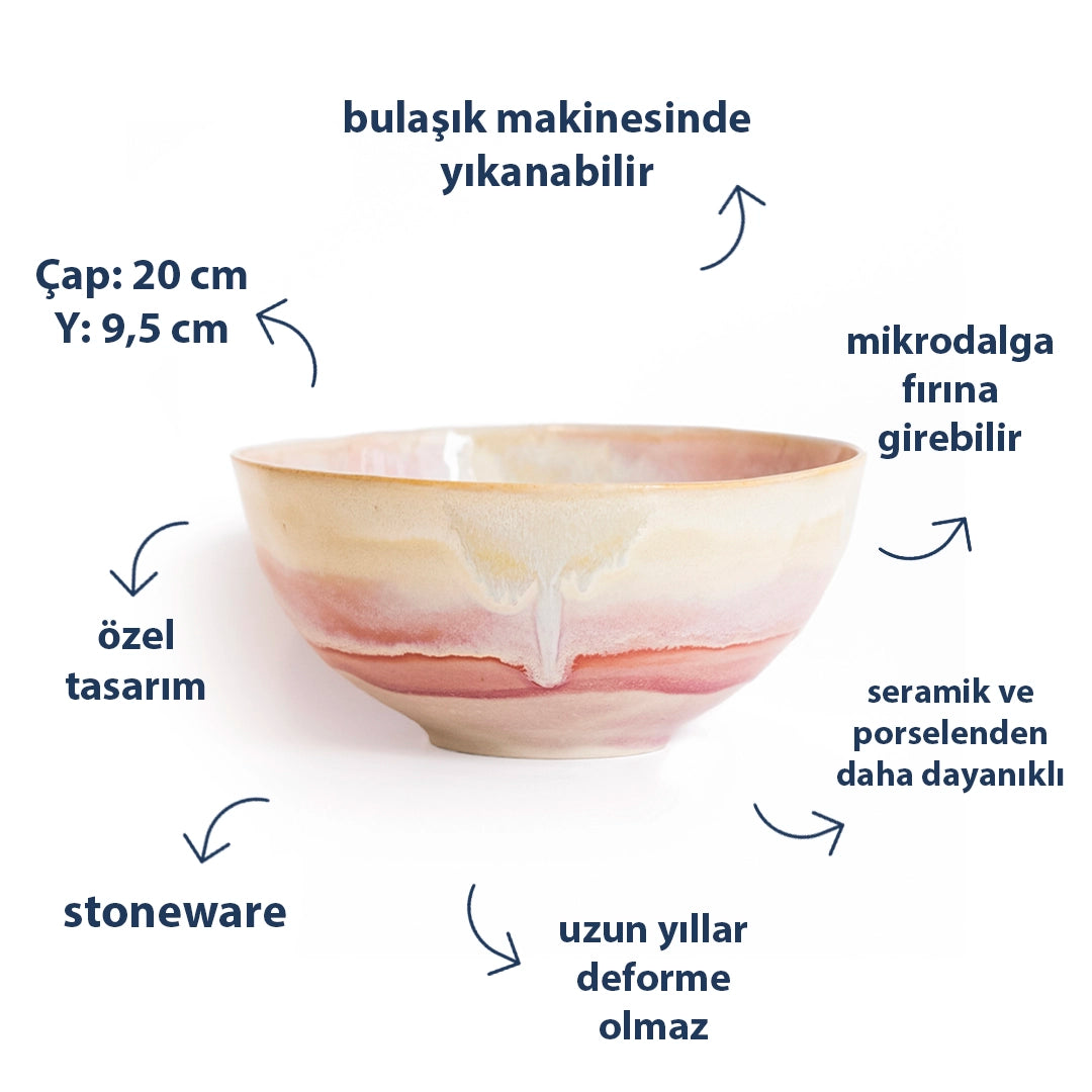 Stoneware Derin Kase - Müdavim Pembe