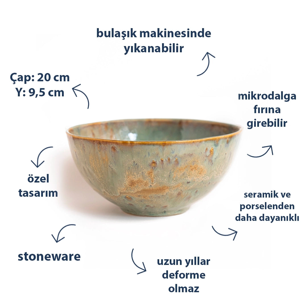 Stoneware Derin Kase - Müdavim Yeşil