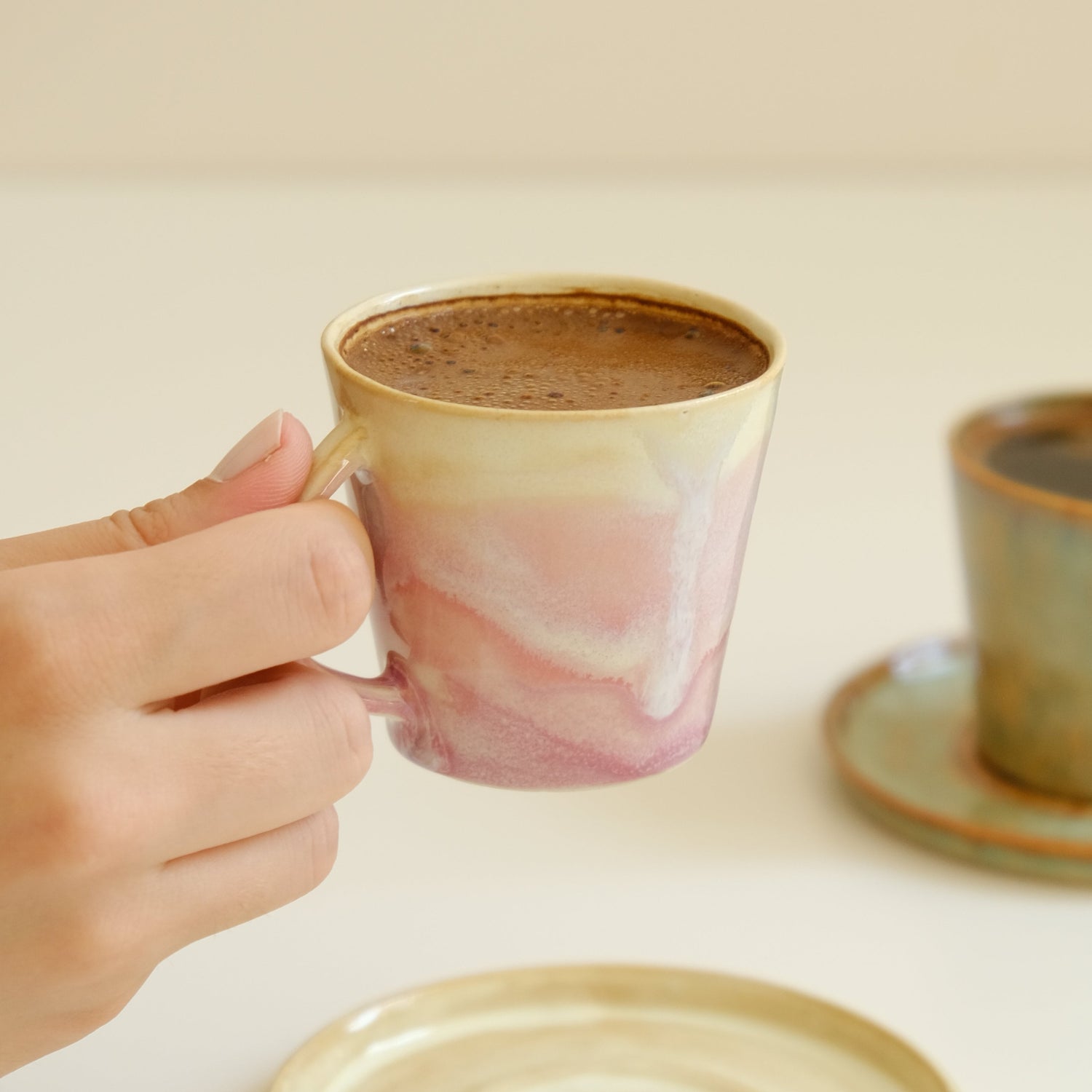 Stoneware Kahve Fincanı - Müdavim Pembe