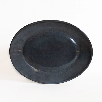 Stoneware Büyük Oval Tabak - Sakin Gece