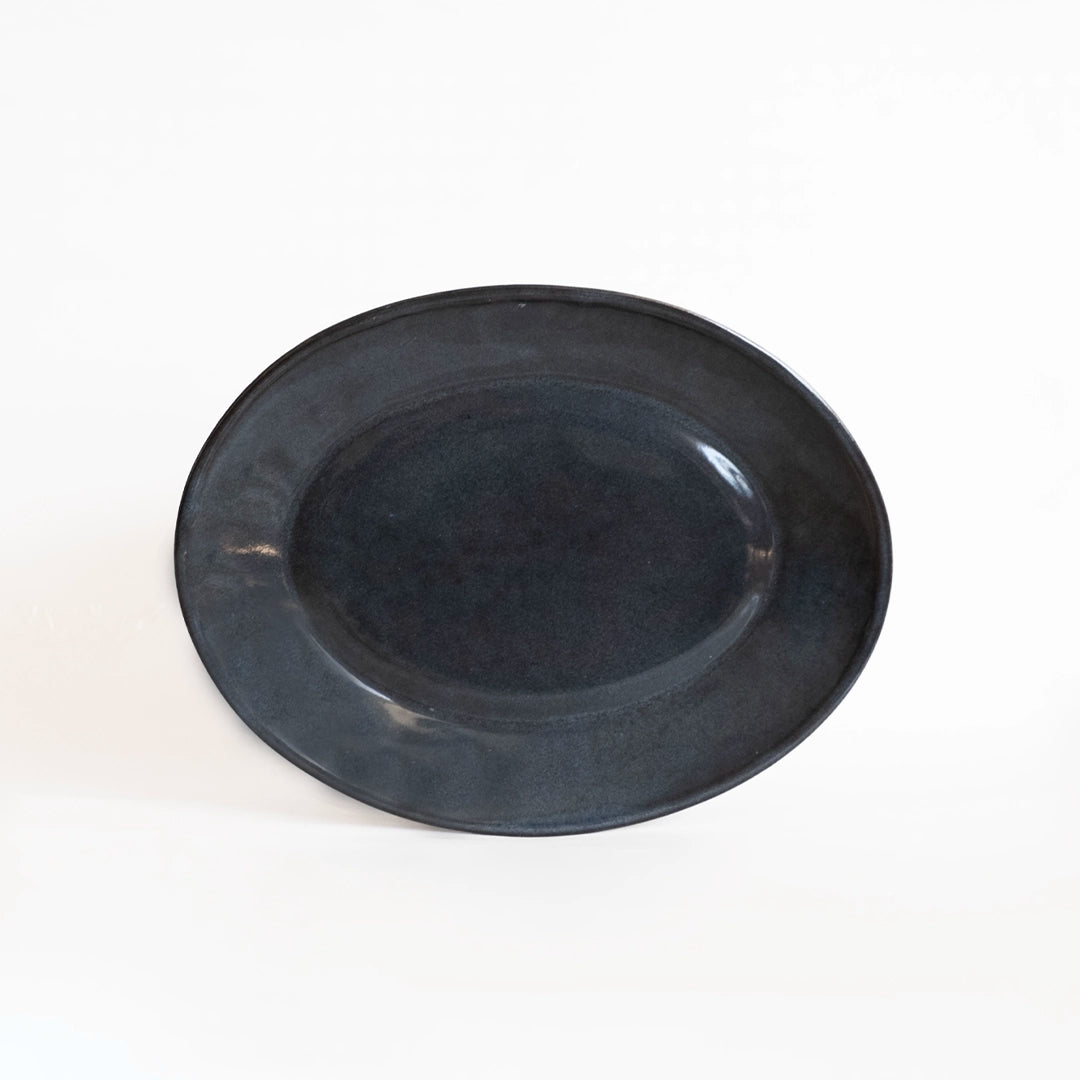 Stoneware Küçük Oval Tabak - Sakin Gece