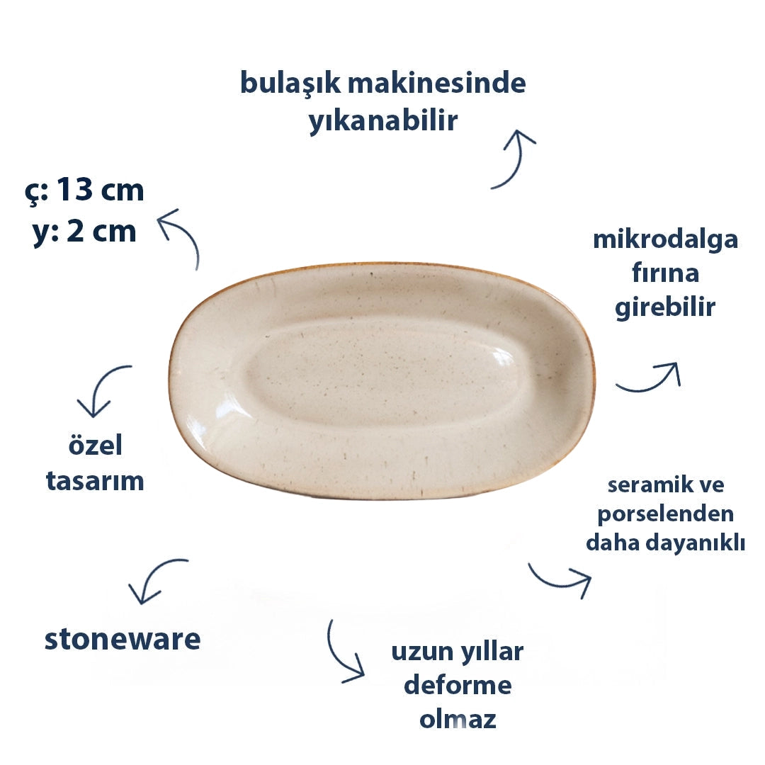 Stoneware Kayık Sosluk - Sakin Taş