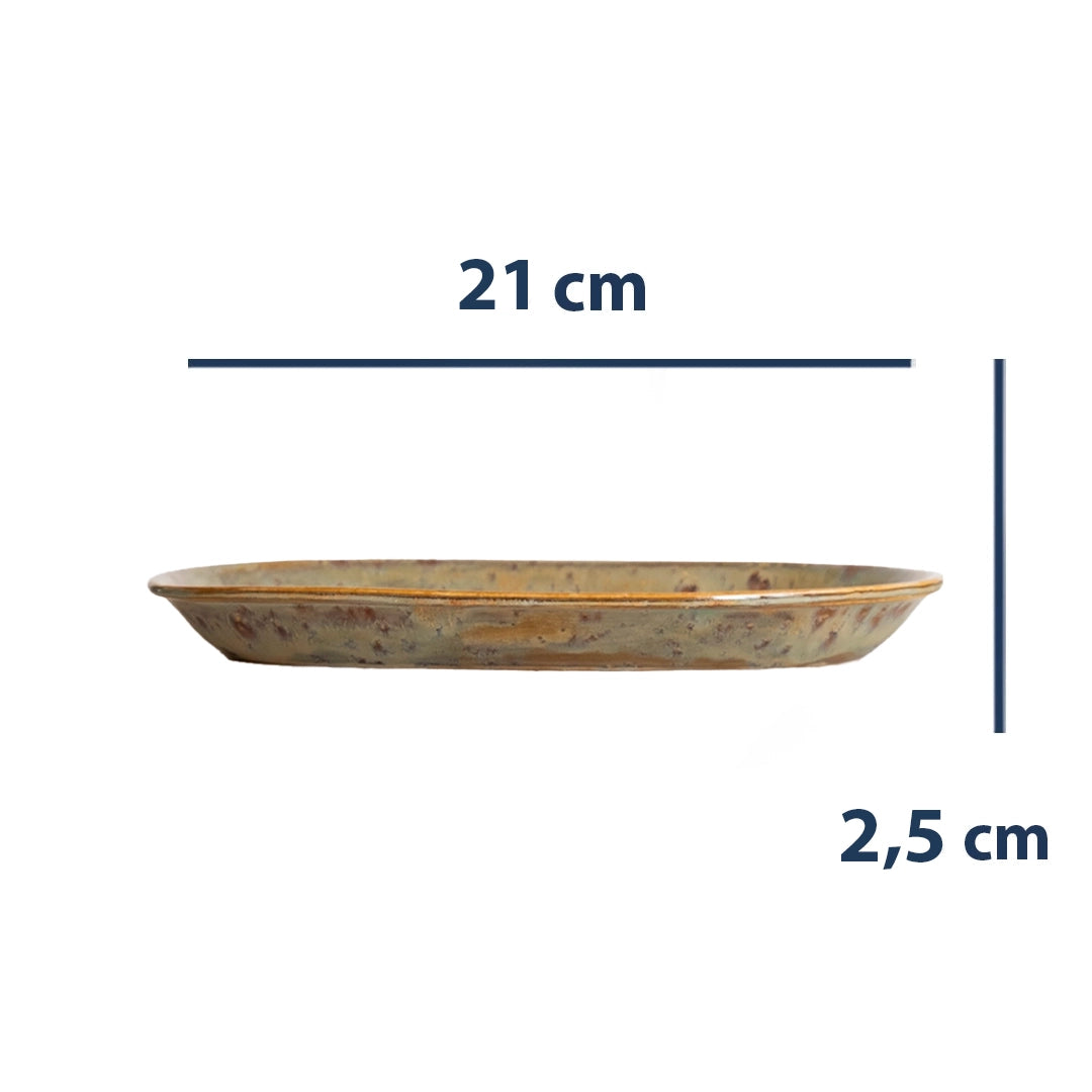 Stoneware Orta Kayık Tabak - Müdavim Yeşil