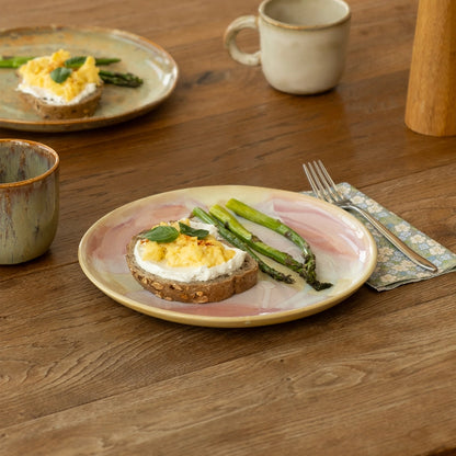 Stoneware Kahvaltı Tabağı - Müdavim Pembe