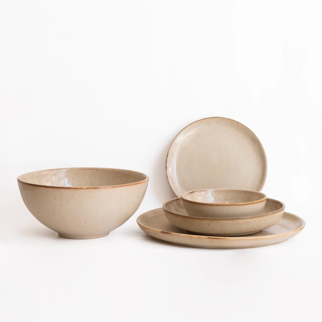 2 Kişilik Stoneware Yemek Takımı - Sakin Taş