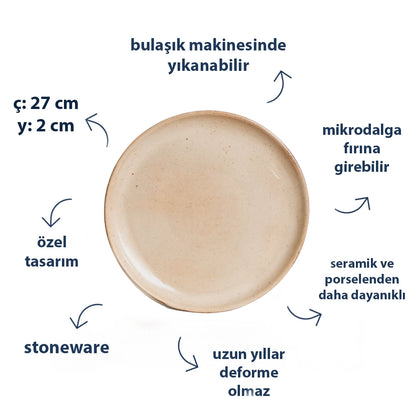 Stoneware Yemek Tabağı - Sakin Taş