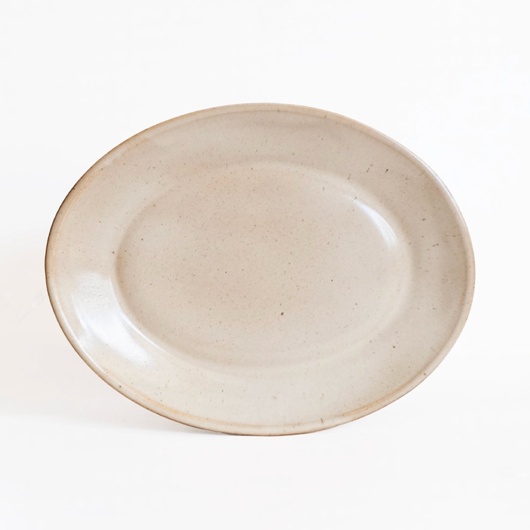 Stoneware Büyük Oval Tabak - Sakin Taş