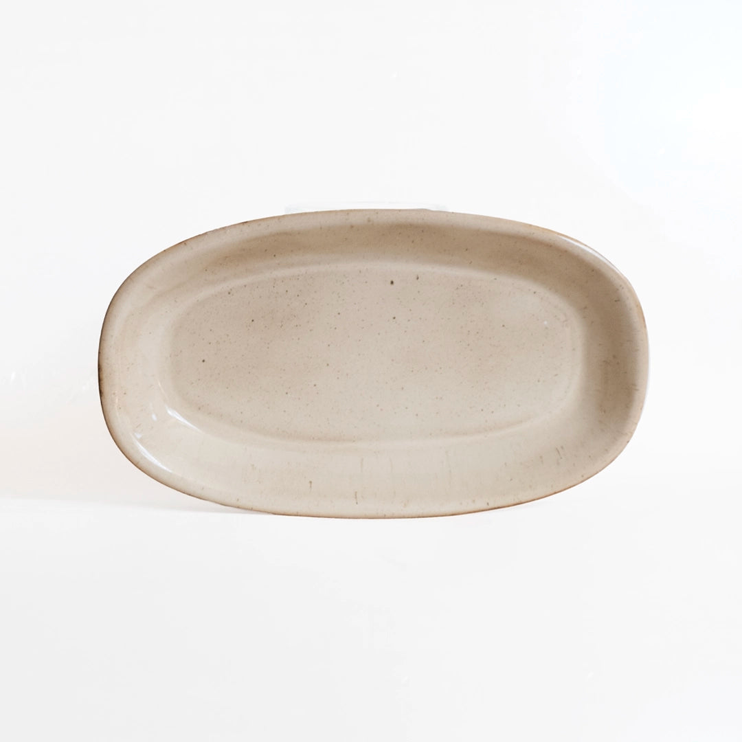 Stoneware Orta Kayık Tabak - Sakin Taş