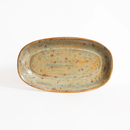 Stoneware Orta Kayık Tabak - Müdavim Yeşil