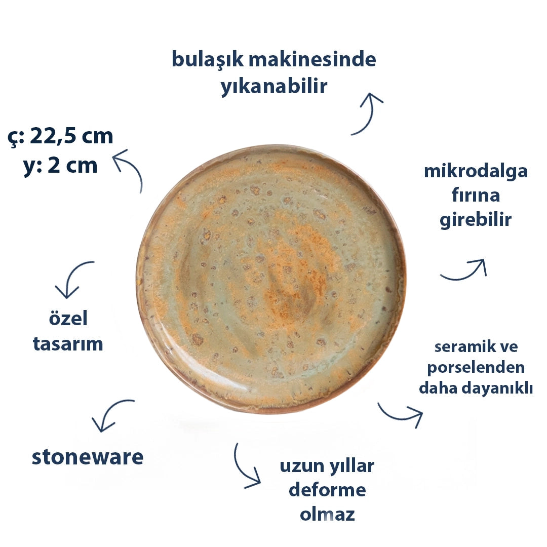 Stoneware Kahvaltı Tabağı - Müdavim Yeşil