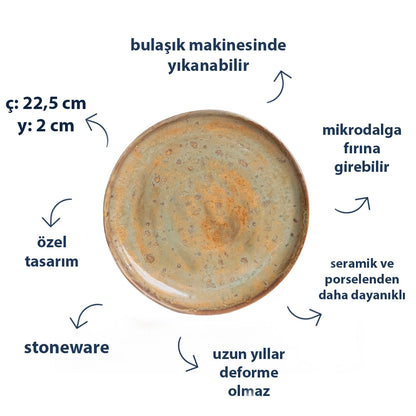 Stoneware Kahvaltı Tabağı - Müdavim Yeşil