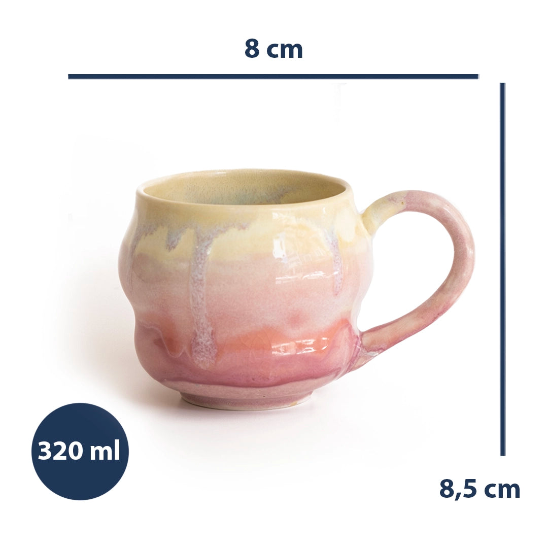 Stoneware Büyük Kupa - Müdavim Pembe