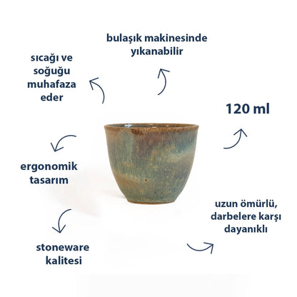 Stoneware Espresso Chawan - Müdavim Yeşil