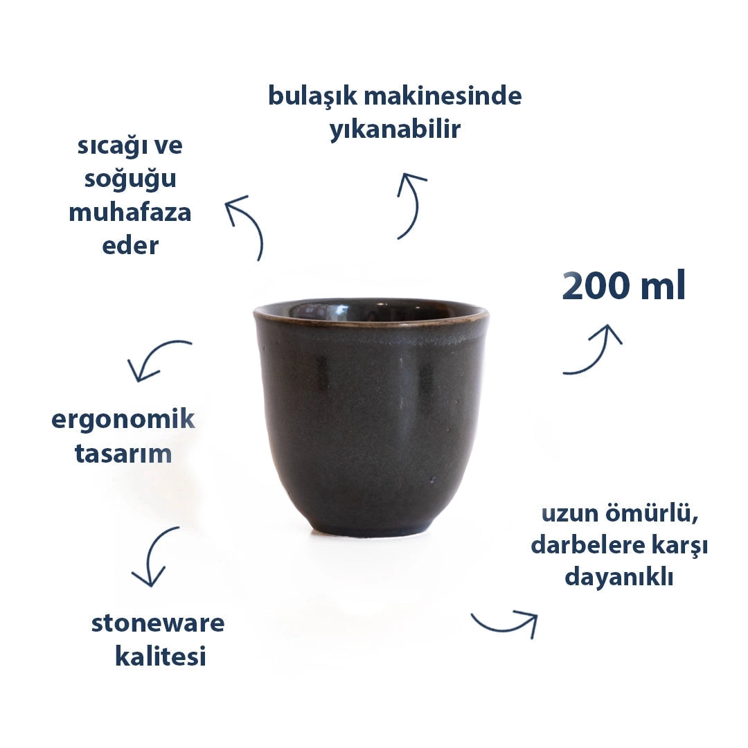 Stoneware Chawan Bardak - Sakin Gece