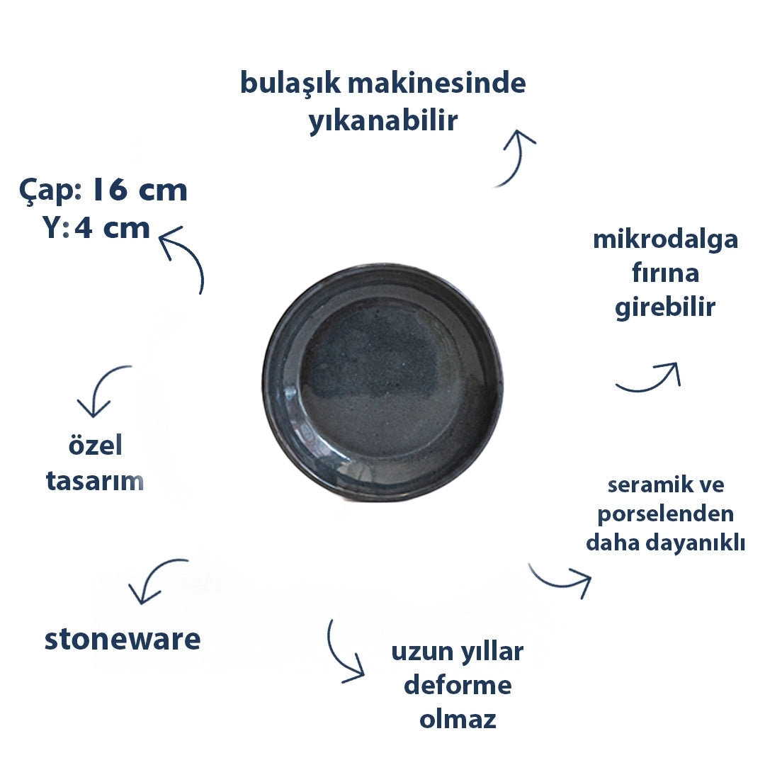 Stoneware Mezelik Tabak - Sakin Gece