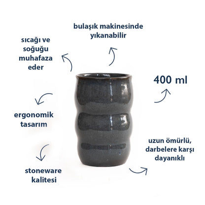 Stoneware Lungo Bardak - Sakin Gece