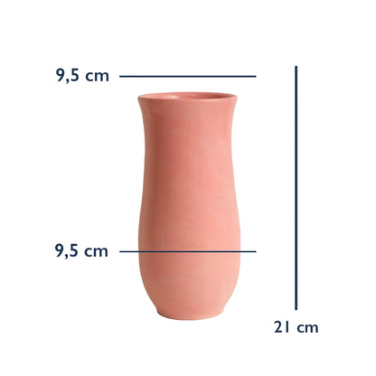 Stoneware Sütun Vazo - Pembe