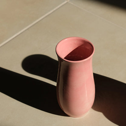 Stoneware Sütun Vazo - Pembe