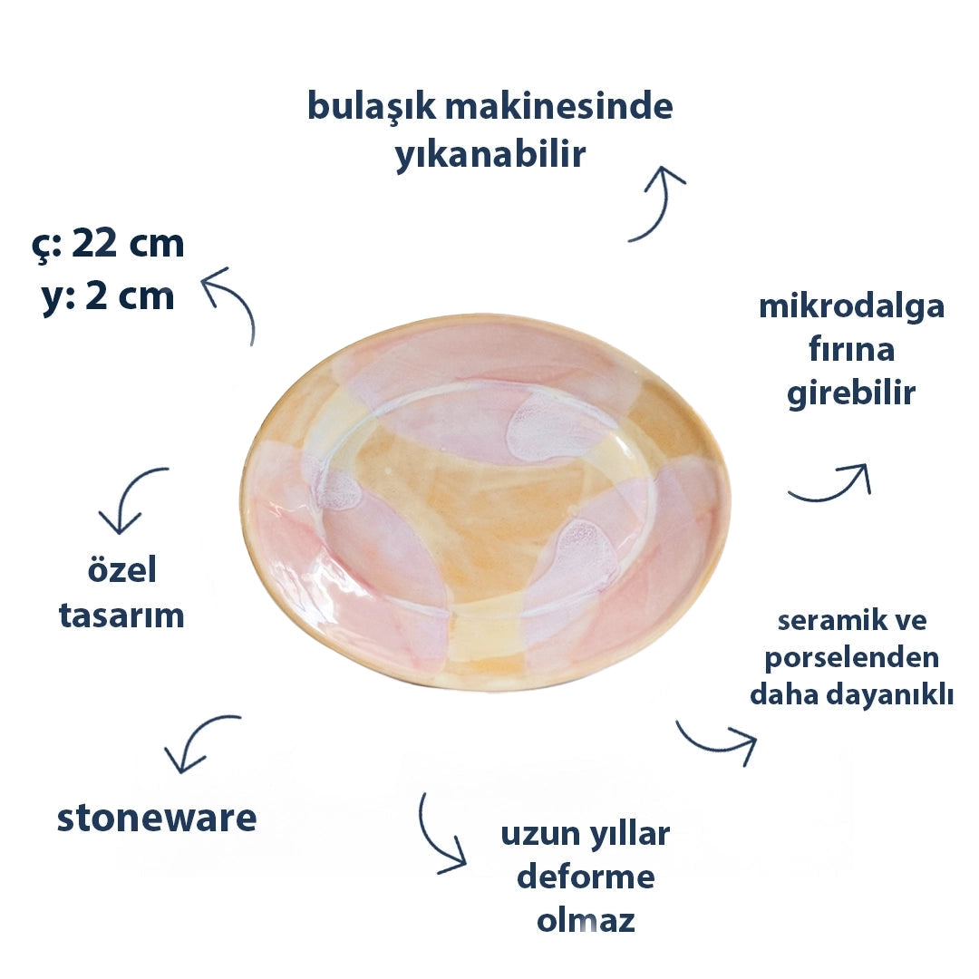 Stoneware Küçük Oval Tabak - Müdavim Pembe