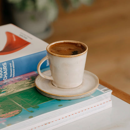 Stoneware Türk Kahvesi Fincanı - Sakin Taş