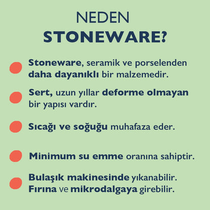 Stoneware Büyük Kupa - Müdavim Yeşil