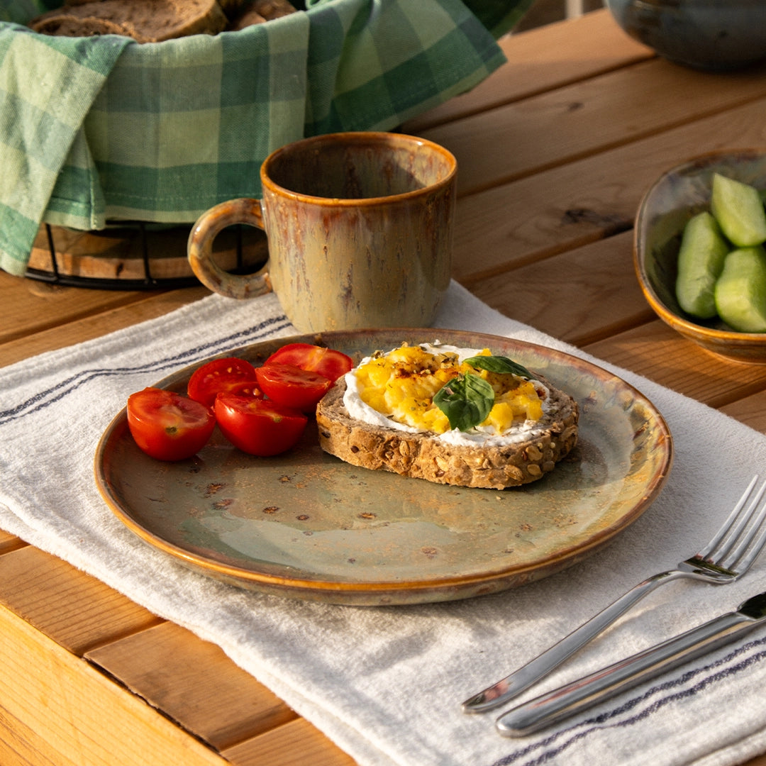 Çekirdek Aile Kayıklı Kahvaltı Takımı - Müdavim Yeşil