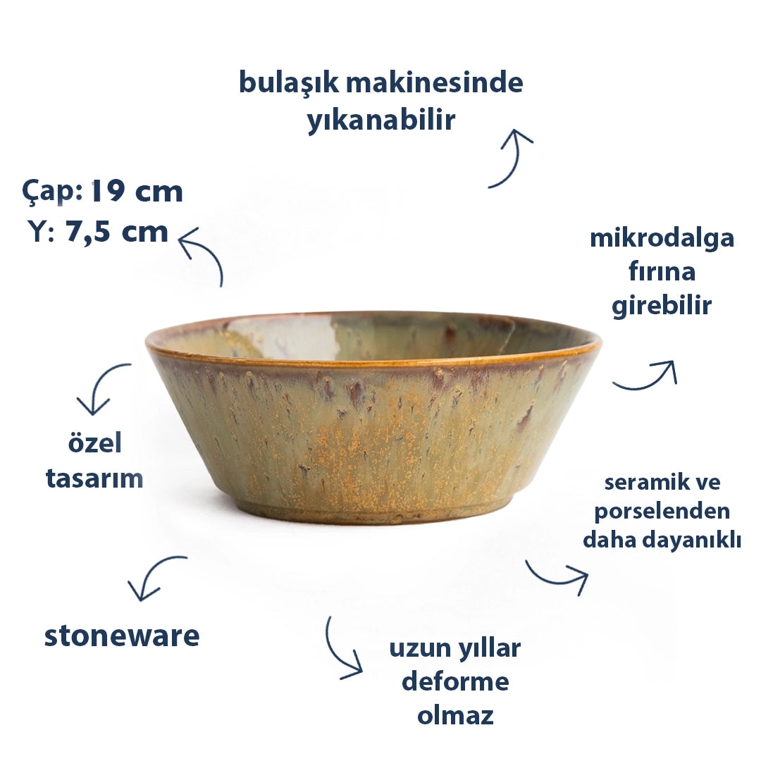 Stoneware Derin Bowl - Müdavim Yeşil