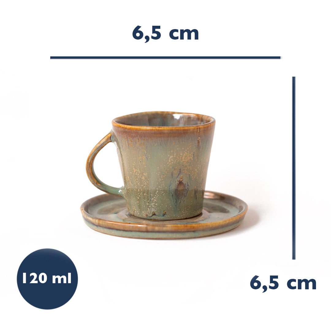 Stoneware Kahve Fincanı - Müdavim Yeşil